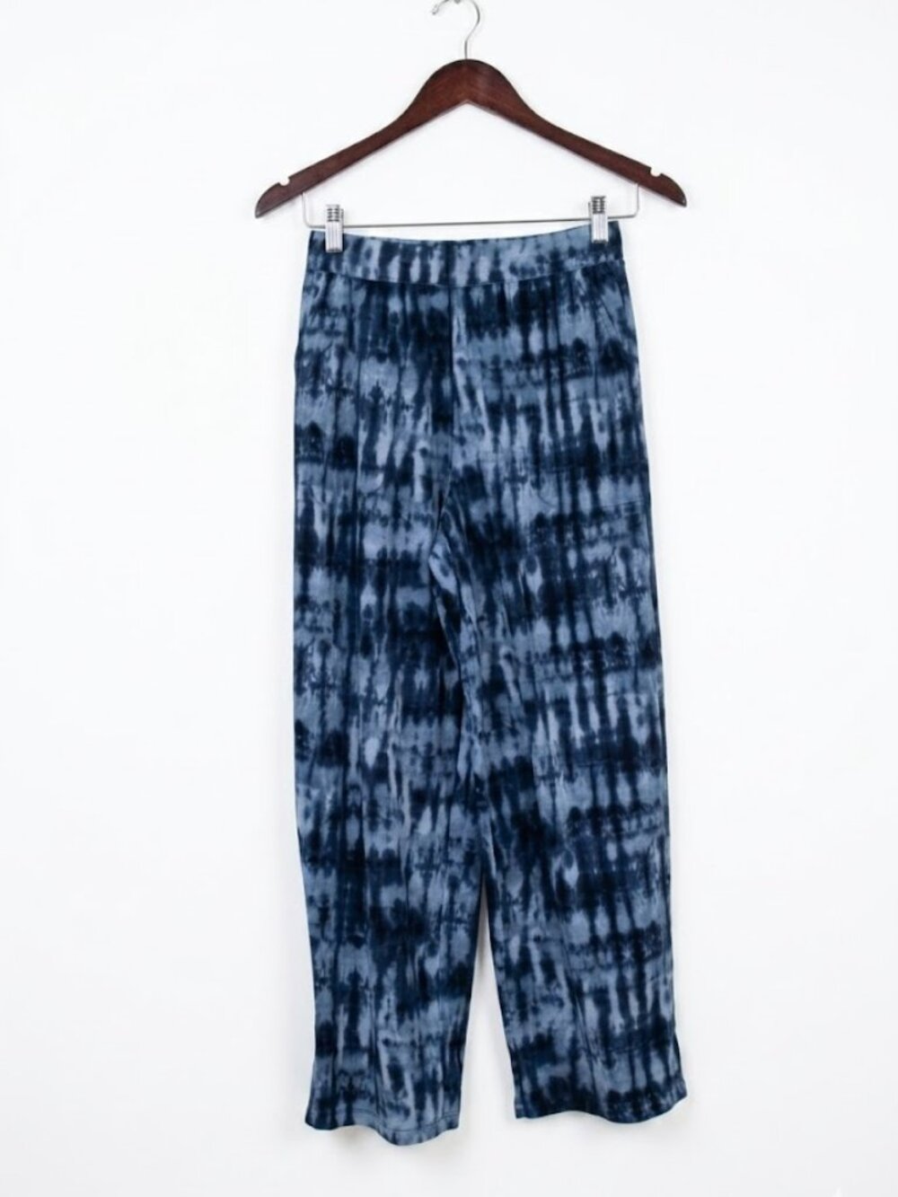 Denim & Co. Beach Tie-Dye Pull-On Wide Leg Pants XXS Petite (XXSP) Rayon & cotto